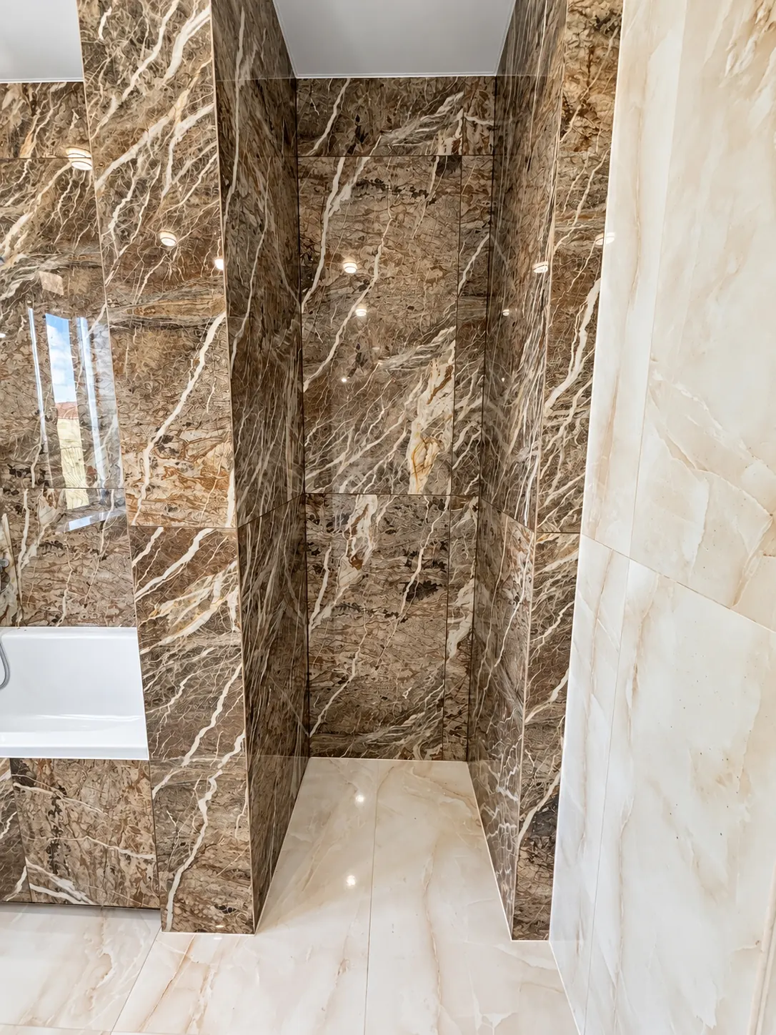 Частный дом, плиточная отделка санузла